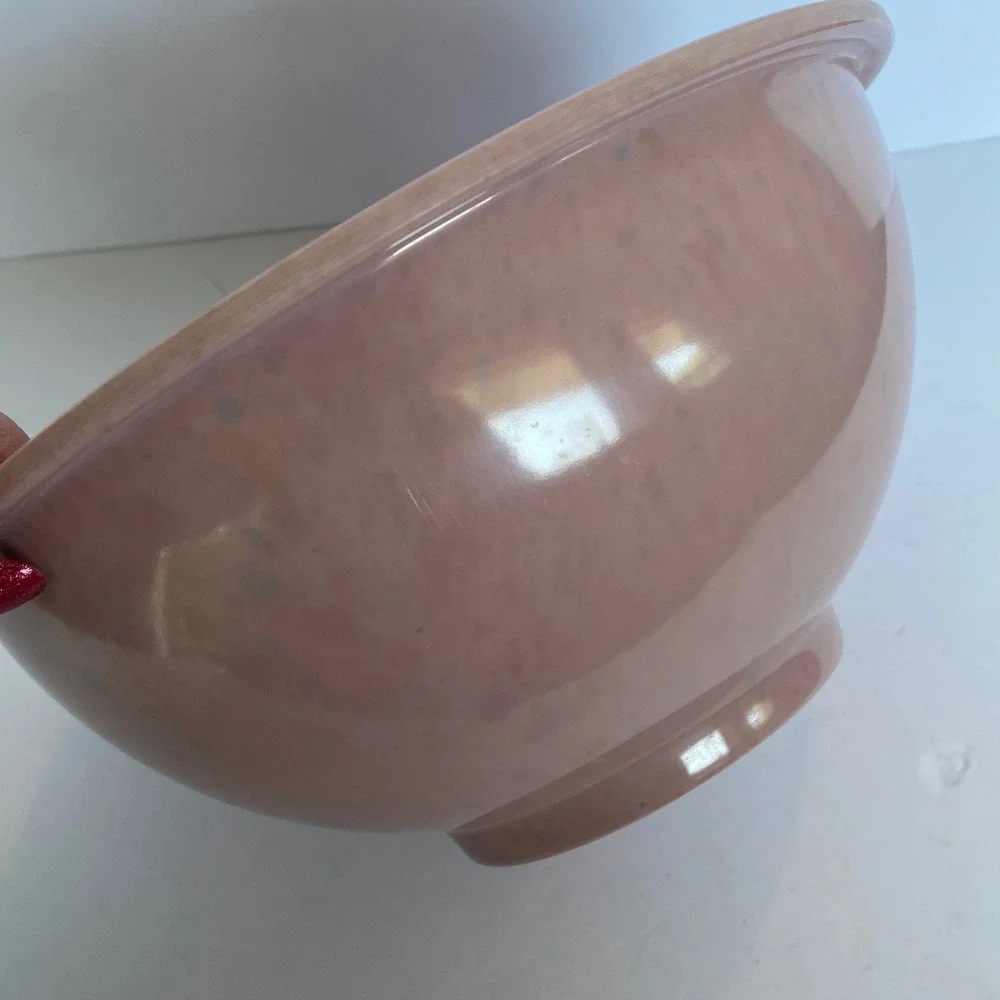 Vintage Texas Ware Melamine Mixing Bowl USA 118 Pink Confetti Speckle MCM